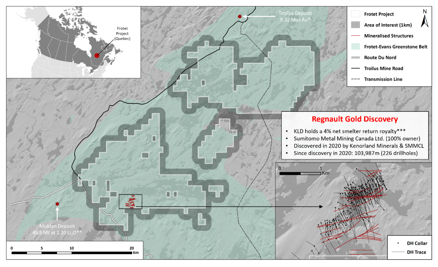 Figure 2. Frotet Project, Quebec: 4% NSR Royalty
