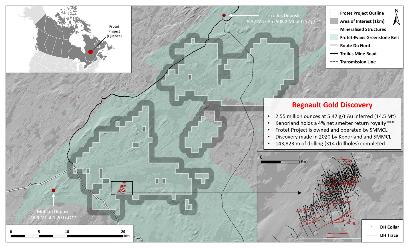 Figure 3. Frotet Project, Quebec: 4% NSR Royalty